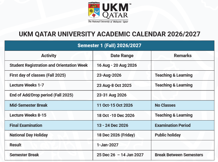 Academic Calendar